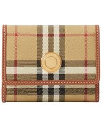 Burberry - Lancaster Small Check Tri-Fold Wallet - Lyst