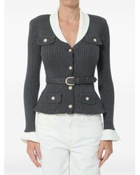 Self-Portrait - Ribbed Knit Cardigan - Lyst