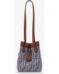Fendi - Origami Mini Ff Jacquard Fabric And Leather Shoulder Bag - Lyst