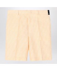 Fendi - Ff Jacquard Light Linen Bermuda Shorts - Lyst