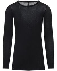 Rick Owens - Cotton Ribbed Long Sleeves T-Shirt - Lyst