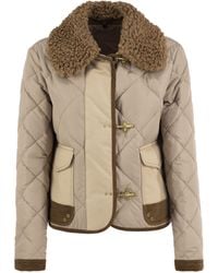 Fay - Mini 3 Ganci Quilted Jacket With Detachable Collar - Lyst