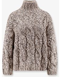 Brunello Cucinelli - Wool And Cashmere Sweater With Sequins - Lyst