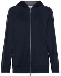 Brunello Cucinelli - Cotton Blend Zip Hoodie - Lyst