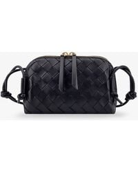 Bottega Veneta - Leather Shoulder Bag With Intrecciato Motif - Lyst