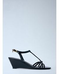 Prada - Strappy Wedge Sandals - Lyst