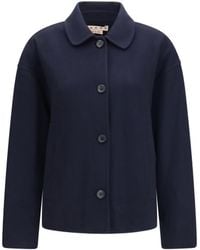 Marni - Wool Jacket With Logo Embroidery - Lyst