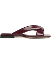 Bottega Veneta - Riva Leather Flat Sandals - Lyst