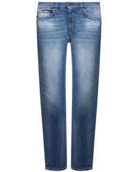 Versace - Cotton Logo Denim Jeans - Lyst