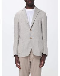 ZEGNA - Chevron Silk, Linen And Wool Single-Breasted Blazer - Lyst