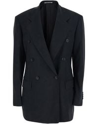 Tagliatore - Double Breasted Jacket With Classic Lapels - Lyst