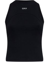 Off-White c/o Virgil Abloh - Off Cotton Tank Top With Logo - Lyst