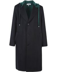 Loewe - Wool And Cashmere Blend Hooded Coat - Lyst