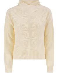 Herno - Pure Wool Jumper With Textured Knit And High Neck - Lyst