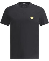Versace - T-Shirt With Iconic Logo Embroidered On The Chest - Lyst