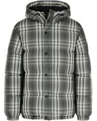 Burberry - Gradient 'Check' Hooded Polyester Down Jacket - Lyst