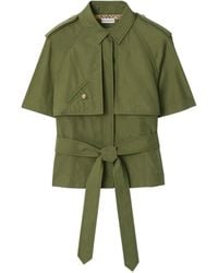 Burberry - Cropped Trench Shirt - Lyst
