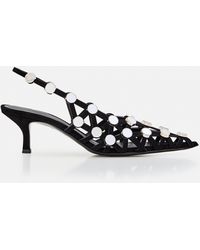 The Attico - Suede Grid Slingback Shoes - Lyst