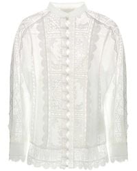 Zimmermann - Aster Embroidered Blouse - Lyst