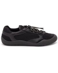 Prada - Speedrock Leather And Mesh Sneakers - Lyst