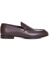 Fendi - Dark Leather Braided Loafers - Lyst