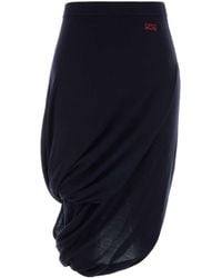 Loewe - Dark Wool Blend Skirt - Lyst
