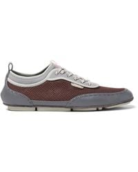 Fendi - Fit Mesh And Leather Sneakers - Lyst