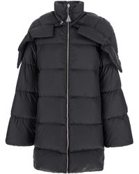 Rick Owens - 'Cyclopic' Down Jacket With Removable Hood And Logo Patch - Lyst
