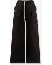 Rick Owens - Creatch Wide Cargo Drawstring Cotton Trousers - Lyst
