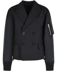 Sacai - Wool Blend Blazer - Lyst