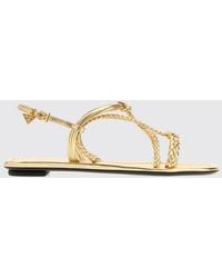Prada - Heeled Sandal Platinum - Lyst