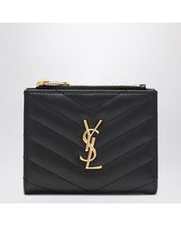 Saint Laurent - Monogram Logo Zipped Leather Wallet - Lyst
