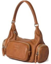 Miu Miu - Pocket Leather Shoulder Bag - Lyst