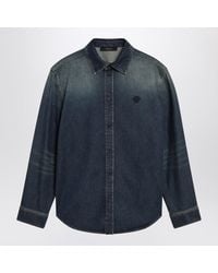Gucci Oversized Washed Denim Shirt in Blue for Men | Lyst
