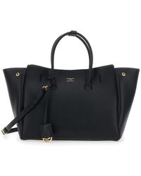 Balenciaga - 'Hampton Small' Handbag With Embossed Logo On The Front And Removable Key Ring - Lyst