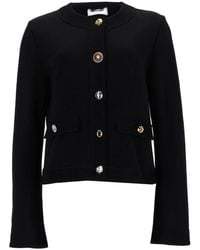 Moschino - Solid Round Neck Cardigan - Lyst