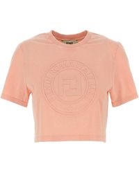 Fendi - Short T-Shirt With Embossed Logo - Lyst