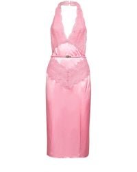 Gucci - Silk Satin Midi Dress - Lyst