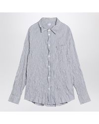 Bottega Veneta - Striped Crinkled Cotton Shirt - Lyst