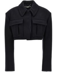 Stella McCartney - Cropped Wool Jacket With Button Closure - Lyst