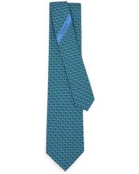 Ferragamo - Gancini Links Print Silk Tie - Lyst