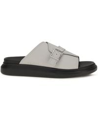 McQueen - Buckle Slide Sandals - Lyst