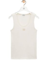 Loewe - Anagram Ribbed Silk Tank Top - Lyst