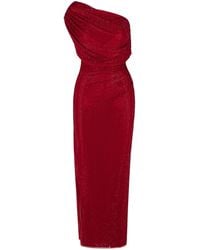 Self-Portrait - Self Portrait Burgundy Polyester Dress - Lyst