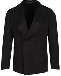 Tagliatore - Double-Breasted Peak Lapel Jacket - Lyst