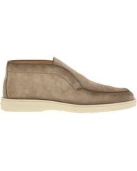 Santoni - Suede Desert Boot With Smooth Rubber Sole - Lyst