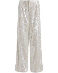 Alberta Ferretti - Wide Leg Sequins Trousers - Lyst