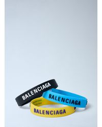 Balenciaga - Set Of Three Logo Print Bracelets - Lyst