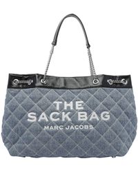 Marc Jacobs - The Quilted Denim Chain Sack Bag Large - Lyst