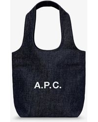 A.P.C. - Tote Ninon Small Denim Shopping Bag - Lyst